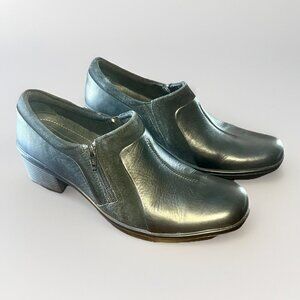 Clarks ARTISAN Black Leather Side Zip Shoes Active Air 82895 Women’s 8.5